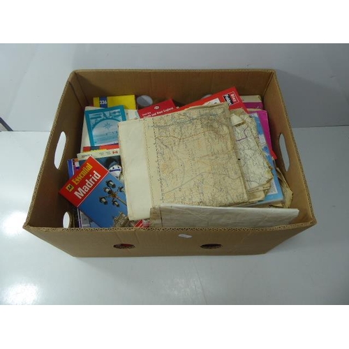 218 - Large Mixed Box Of Maps,Books And Other