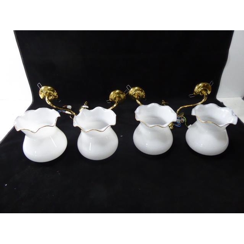 233 - Pair of Wall Lights with Light Shades