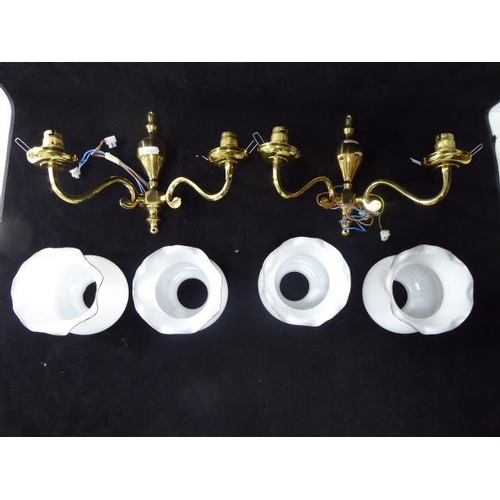 233 - Pair of Wall Lights with Light Shades