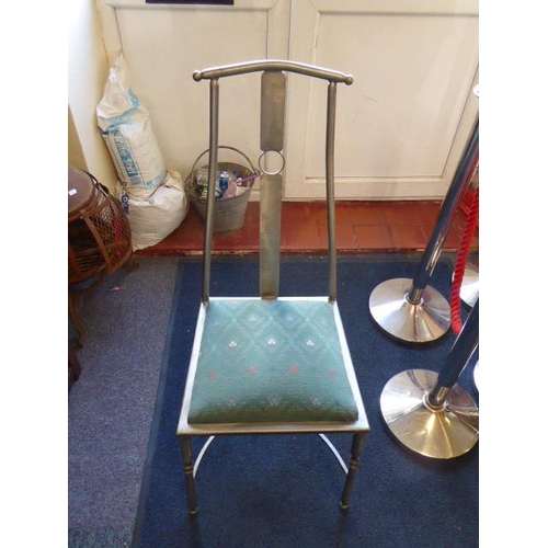 436 - Contemporary Wrought Iron Glass Topped Dinning Table with Six Matching Chairs (71