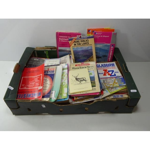 421 - Large Mixed Box Of Maps