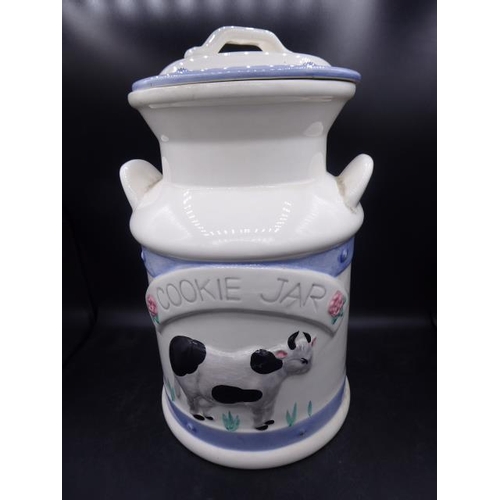 425 - Ceramic Cow themed Cookie Jar with Lid (12