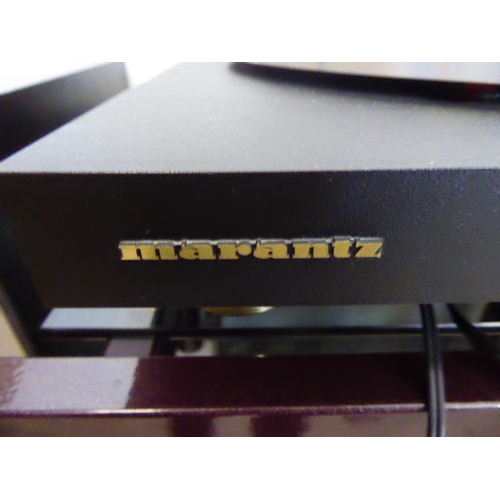 466 - Marantz Turntable With Two Mordaunt-Short Advent 906 120w Tall Speakers With Target Audio Five Tier ... 