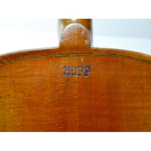 475 - HOPF German 3/4 Size Viola (missing bow)
