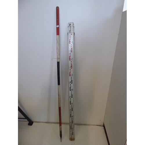 596 - Surveyors Telescopic Measuring Stick and Pole