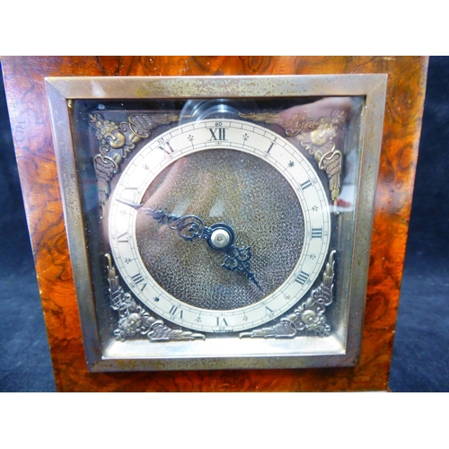 41 - Walnut Cased Mechanical Mantle Clock with Cherub Decoration