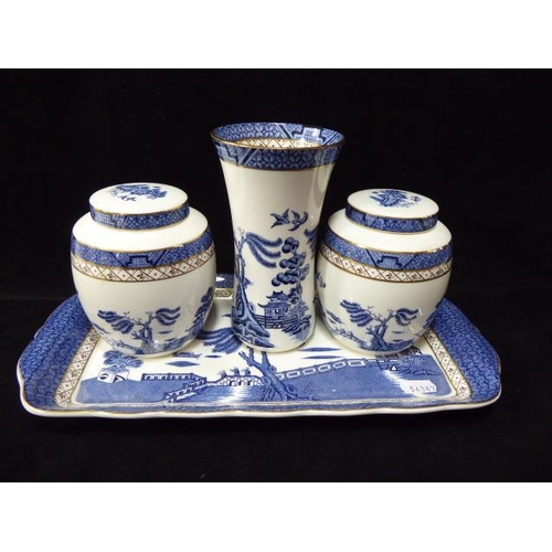 61 - Selection of Booths Old Willow Blue & White China