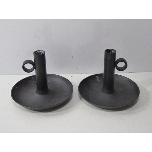 88 - Two Black Candle Holders