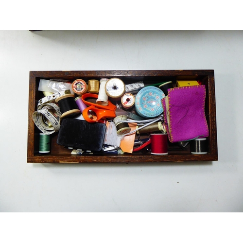 4 - Antique Miniature Oak Panelled Coffer with Harlequin Design and Removable Tray comes complete with a... 