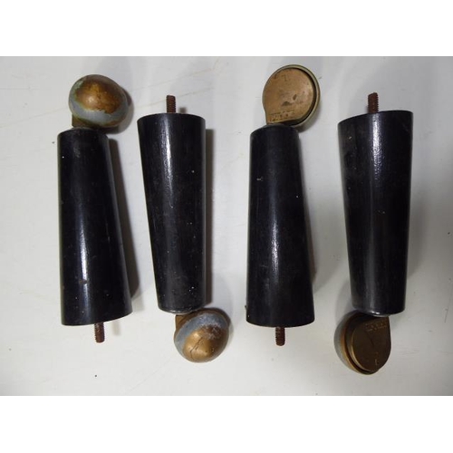 91 - Set of 4 Vintage Dansette Legs with Orbit Castors