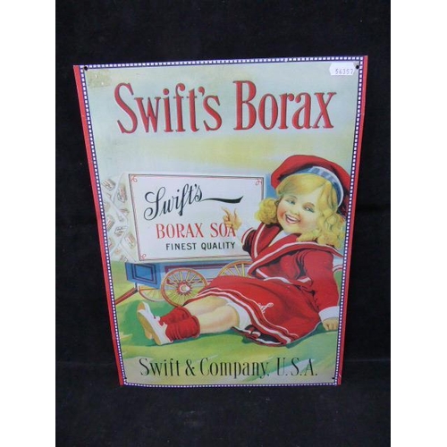 94 - Swift's Borax Soap Tin Plate Advertising Board