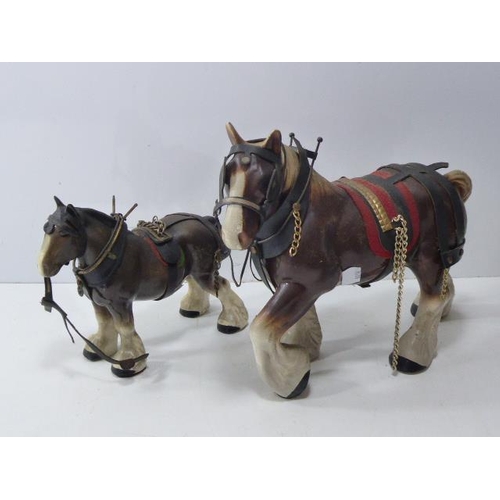 97 - Two Ceramic Shire Horses