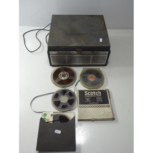 102 - Fergusson 8 Track player as found untested with Vintage 8 track tapes