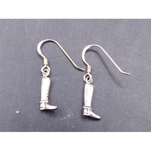 305 - Pair of Silver Wellington Boot Earrings in Presentation Case