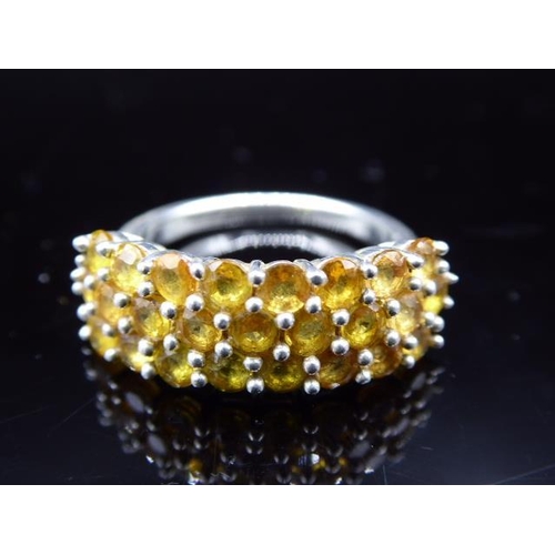 317 - Silver Ring with stone cluster