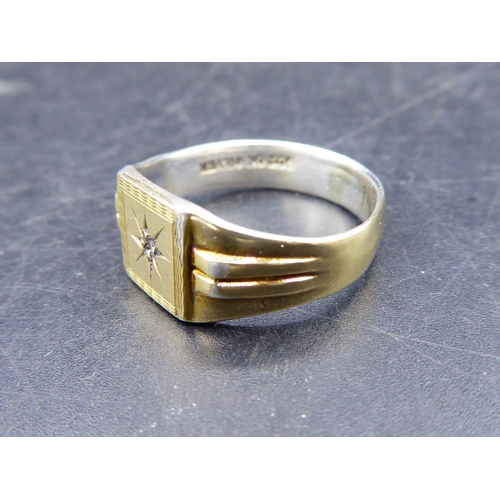 321 - 9ct Gold on silver gents ring in presentation box