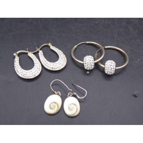 328 - Three Pairs of Silver earrings