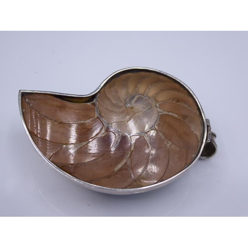 336 - Large Silver Shell Pendant