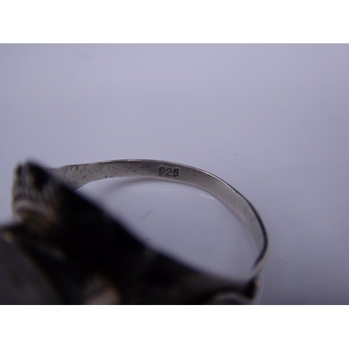 346 - Silver 925 Ring and Pendant with Matching Moonstone Decoration