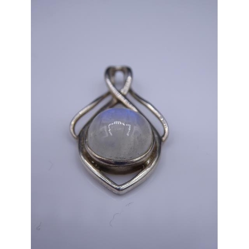 346 - Silver 925 Ring and Pendant with Matching Moonstone Decoration