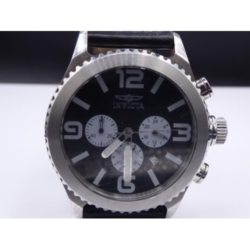 355 - Invicta watch with leather strap (Unauthenticated and possibly replica)