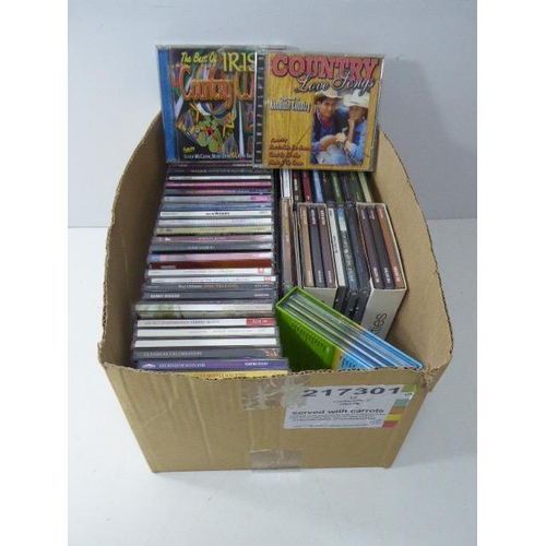 603 - A Box of Approx 60 Music CDs including 60s Box Sets, Roy Orbison, and Johnny Cash