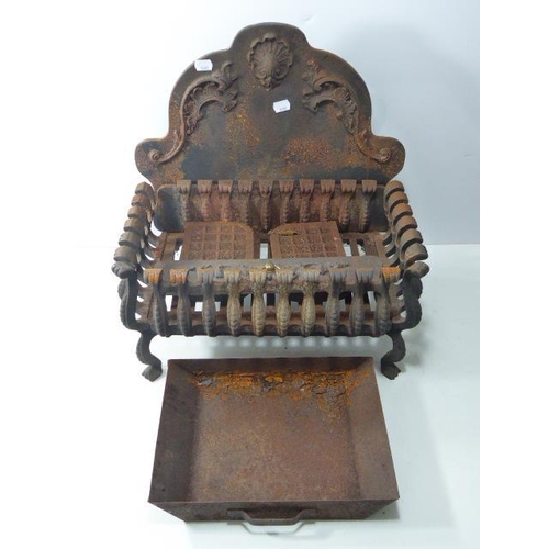 619 - A Cast Iron Fire Place Insert / Basket