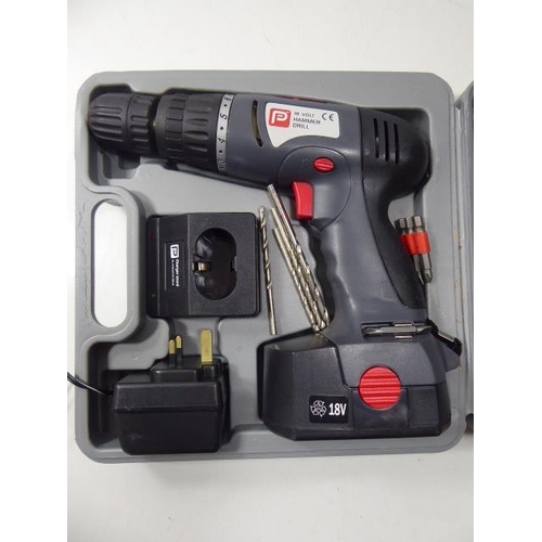 656 - Boxed Performance Power Cordless Hammer Drill Kit (Working When Tested)