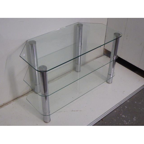 697 - Three Tier Glass TV/Music/Figurine Stand Size 31