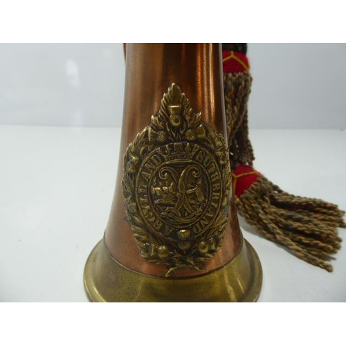 27 - Vintage Brass And Copper Bugle Argyle & Sutherland Highlanders