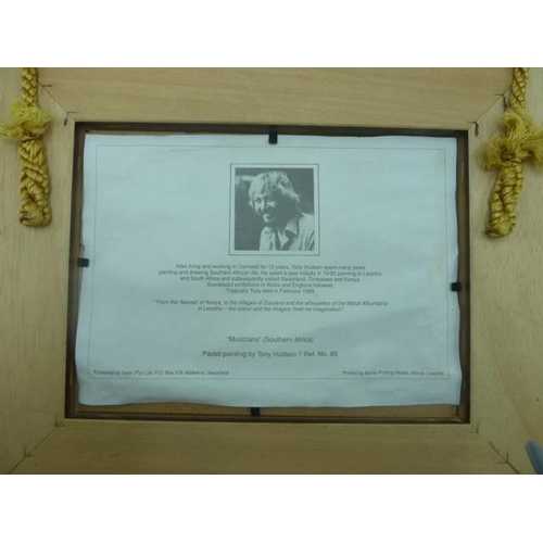 102 - Tony Hudson Framed and Glazed Print of Original Pastel entitled Musician's