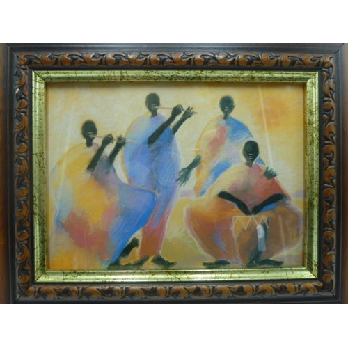 102 - Tony Hudson Framed and Glazed Print of Original Pastel entitled Musician's