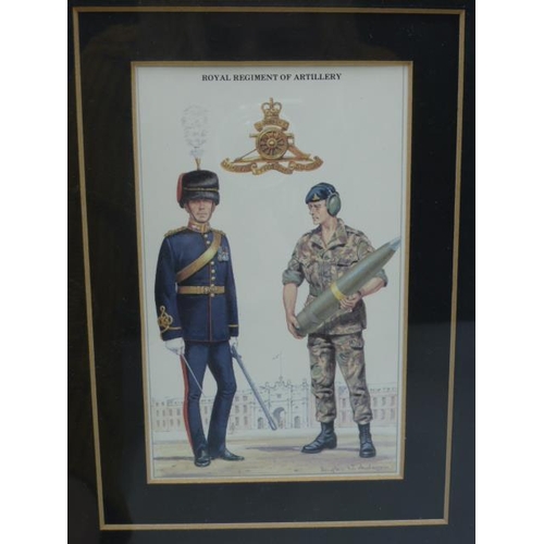 30 - Two Framed Military Prints Depicting Soldiers in Combat and Dress Uniforms