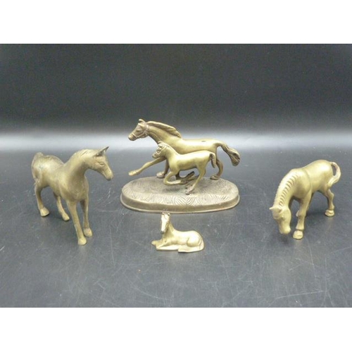 46 - Collection of brass horses