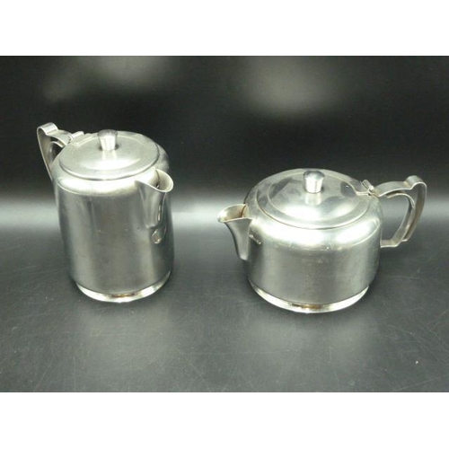 48 - Retro Old Hall Stainless Steel Tea and Coffee Set complete with tray