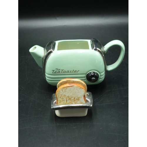 52 - The Teapottery Small Ceramic Toaster Teapot in Green