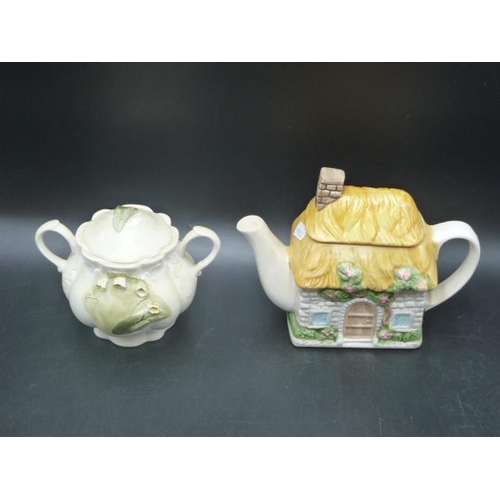 77 - Four teapots to include Sadler