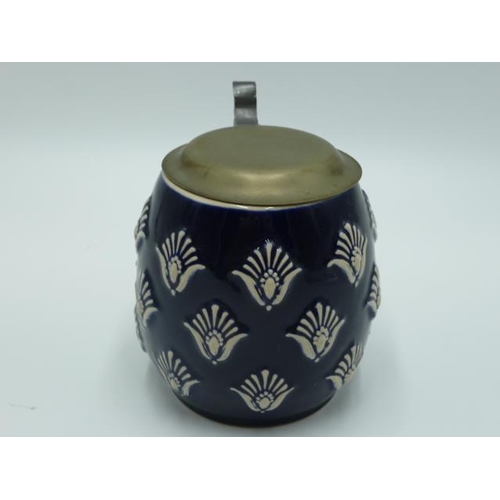 85 - Meissen Pewter Lidded Tankard