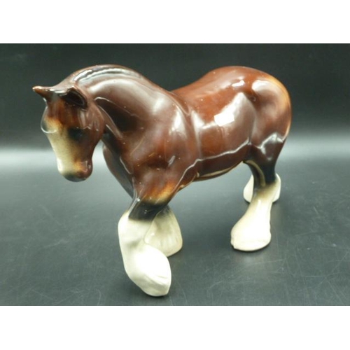 91 - Large Ceramic Shire Horse 8'' Tall