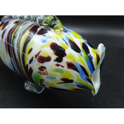 207 - Murano Venetian Glass Stripped Fish Ornament (13