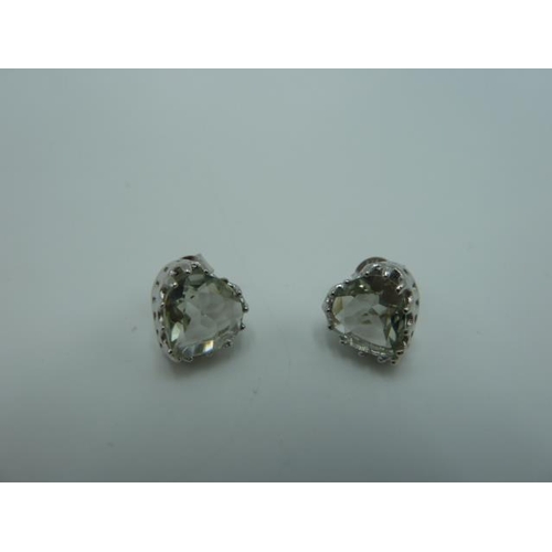 224 - Pair of Silver 925 heart shaped earrings in presentation box