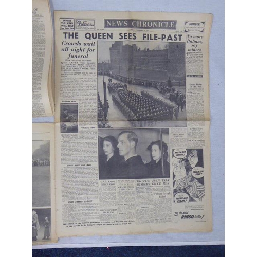 176 - Selection of 1950s Newspapers including Daily Mirror, The Times and News Chronicle