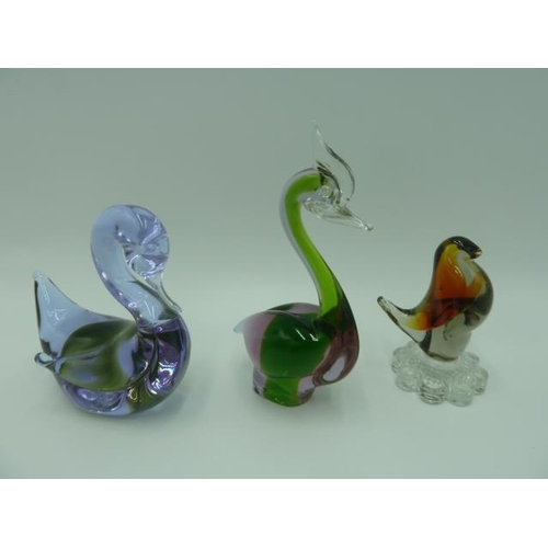 240 - Six pieces of Art Glass including Mdina