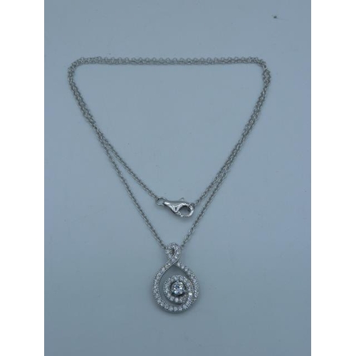 245 - Silver 925 Necklace with Marcasite pendant in presentation box