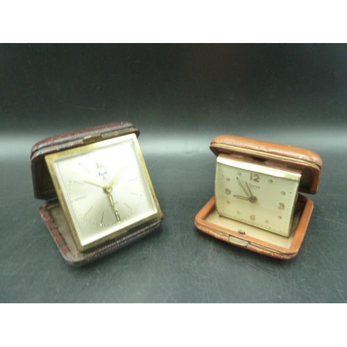 246 - Selection of 4 Vintage Travel Clocks including Swiza, Birks, Tempora and Mauthe