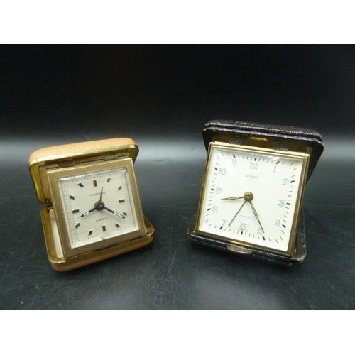 246 - Selection of 4 Vintage Travel Clocks including Swiza, Birks, Tempora and Mauthe