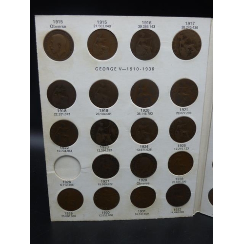 254 - Great Britain Coin Collectors Folder including Half Pennies and Selection of Mixed Coinage