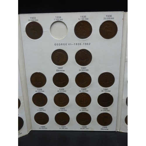 254 - Great Britain Coin Collectors Folder including Half Pennies and Selection of Mixed Coinage