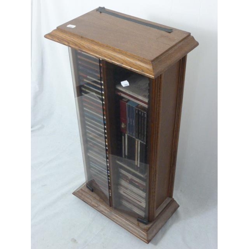 357 - Glass Fronted CD Cabinet Full of CDs incl Elvis