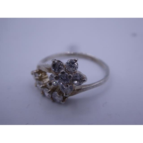 255 - Silver 925 Multi Stoned Ring (Size L) complete with Presentation Box